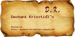 Dechant Krisztián névjegykártya